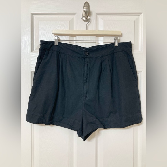 Joie Pants - Joie Black Linen Blend High Rise Pleated Shorts XL Boho Summer Beach Coastal